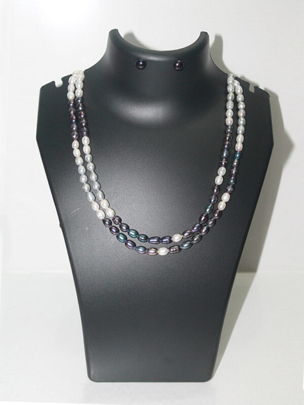 Trendy White Black & Silver Necklace & Tops